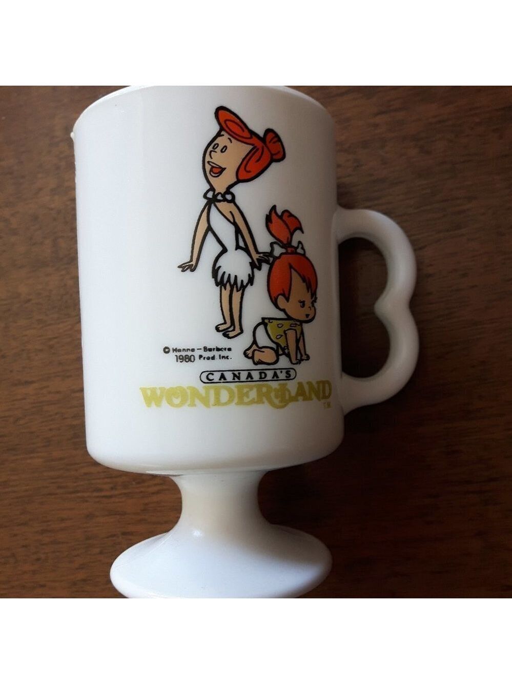 1980 Vintage Canadas Wonderland Milk Glass Mug